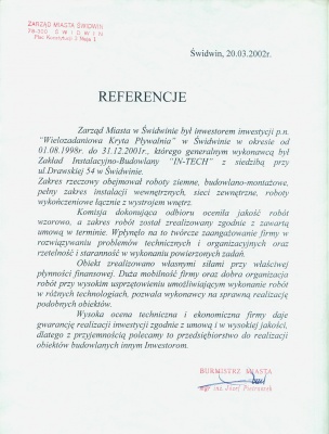 Referencje z Urzędu Miasta Świdwin