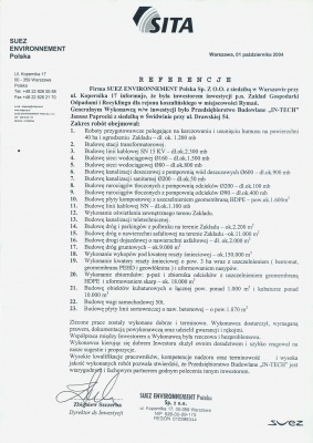 Referencje od Suez Environnement